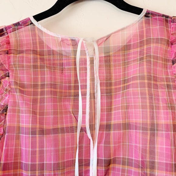 NWT aritizia plaid babydoll blouse, small - Picture 10 of 11